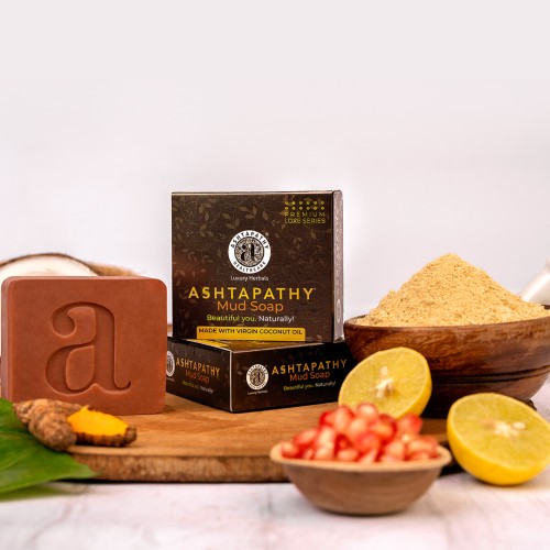 Ashtapathy Premium Luxe Mud Soap with Virgin Coconut Oil (125 Grams)